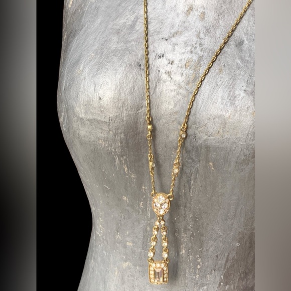 GIVENCHY Designer Gold Plated Cubic Zirconia Crystal Woman’s Necklace Luxury - Picture 10 of 12